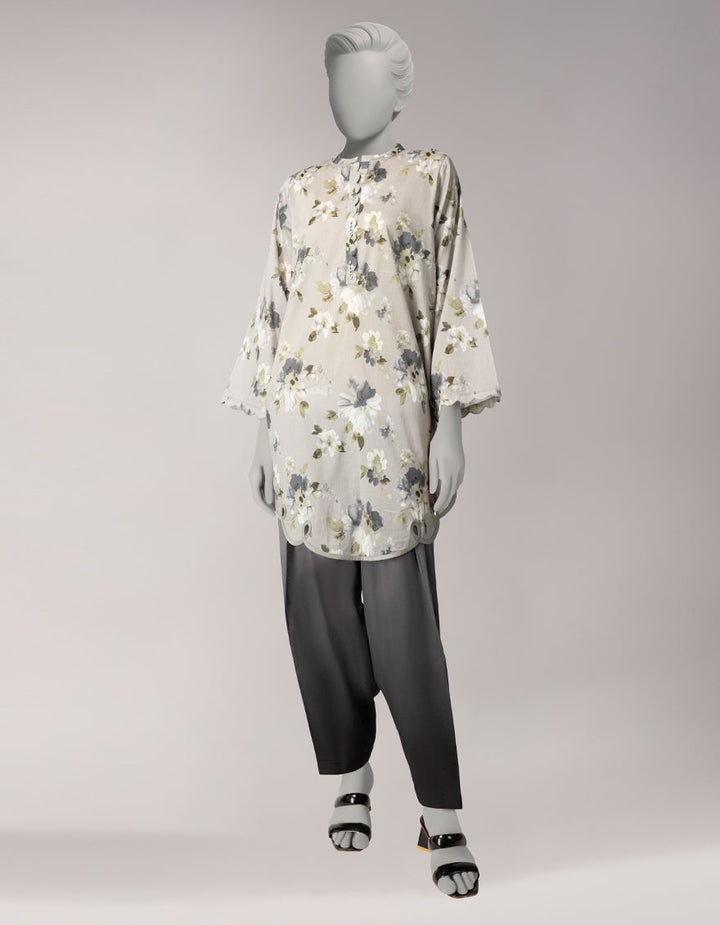 Lawn Grey Unstitched Suit - J. Junaid Jamshed