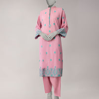 Lawn Pink Unstitched Suit - J. Junaid Jamshed