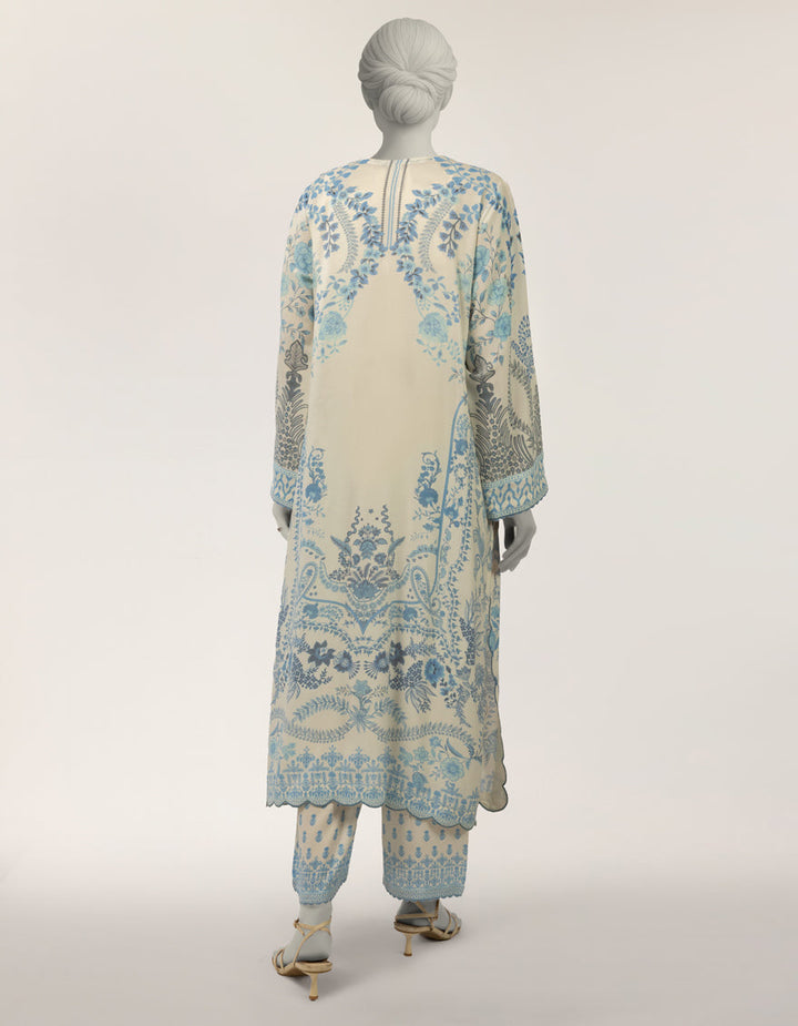 Maple Silk White Stitched Suit - J. Junaid Jamshed
