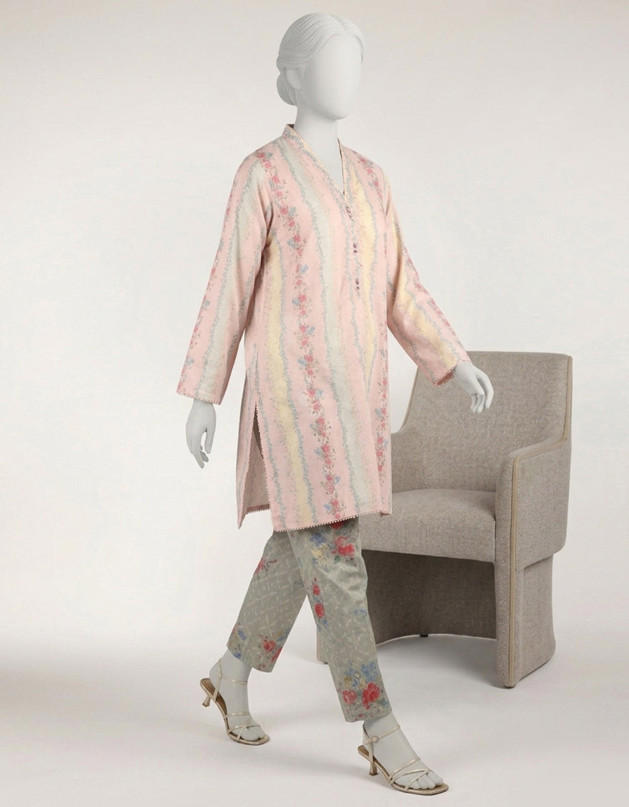 Lawn Multicolor Stitched Suit - J. Junaid Jamshed