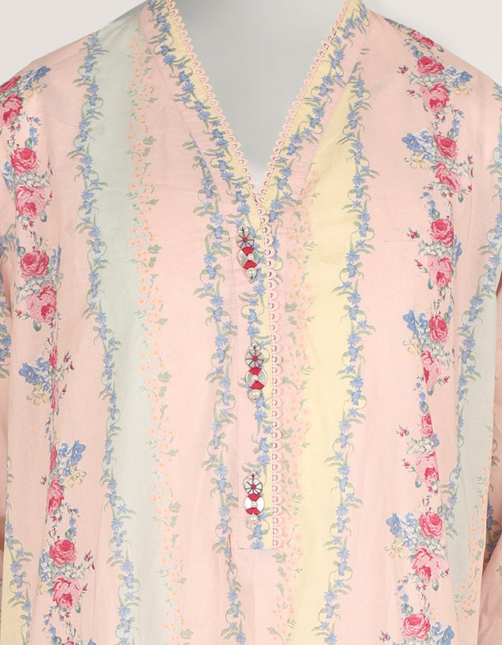 Lawn Multicolor Stitched Suit - J. Junaid Jamshed