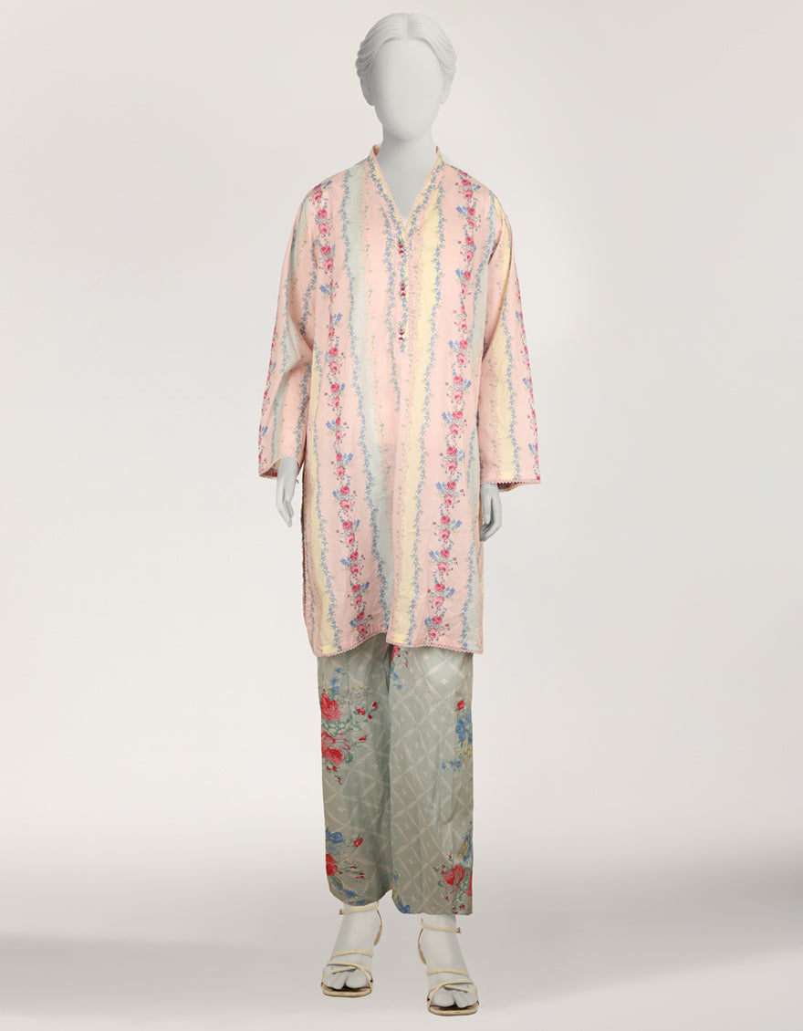 Lawn Multicolor Stitched Suit - J. Junaid Jamshed