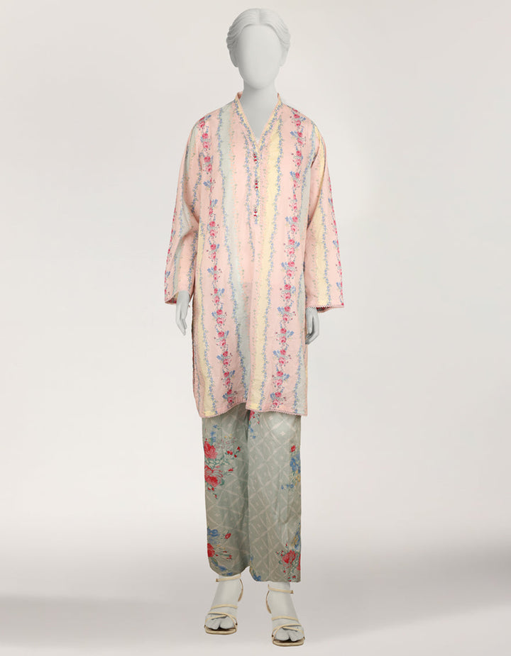 Lawn Multicolor Stitched Suit - J. Junaid Jamshed