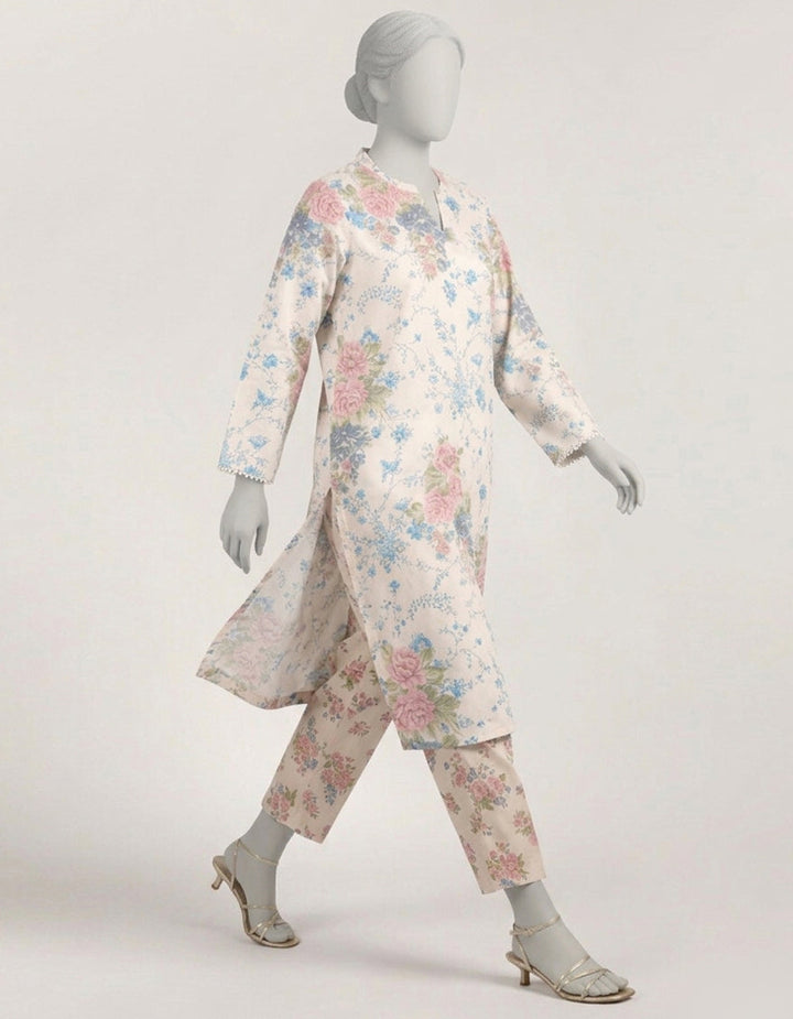 Lawn White Stitched Suit - J. Junaid Jamshed