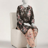 Lawn Black Stitched Suit - J. Junaid Jamshed