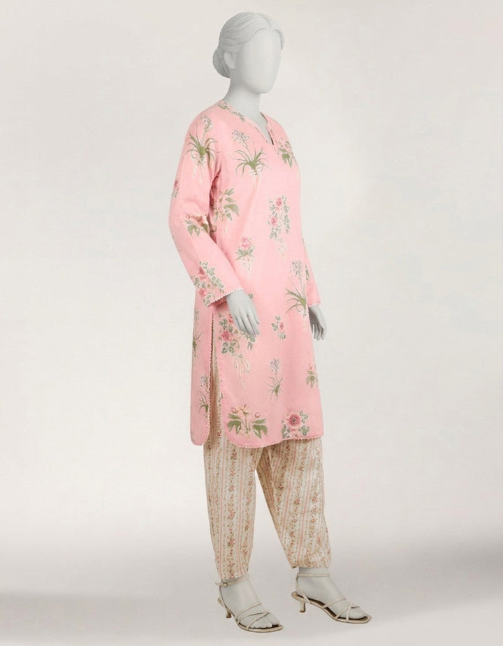 Lawn Pink Stitched Suit - J. Junaid Jamshed