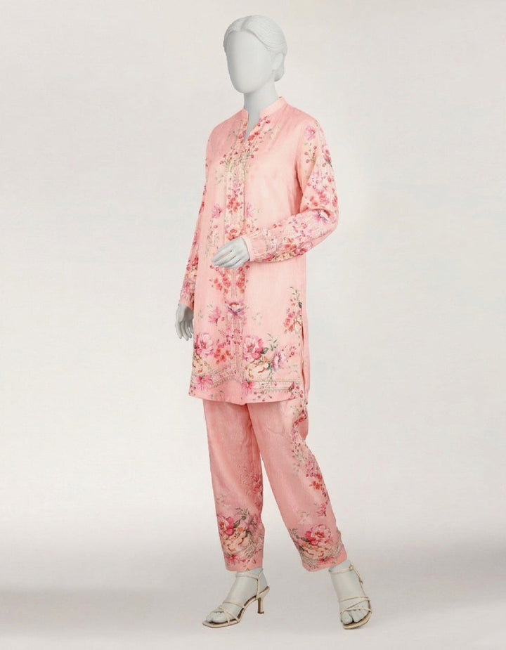 Seersucker Pink Stitched Suit - J. Junaid Jamshed