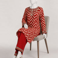 Silk Multicolor Stitched Suit - J. Junaid Jamshed