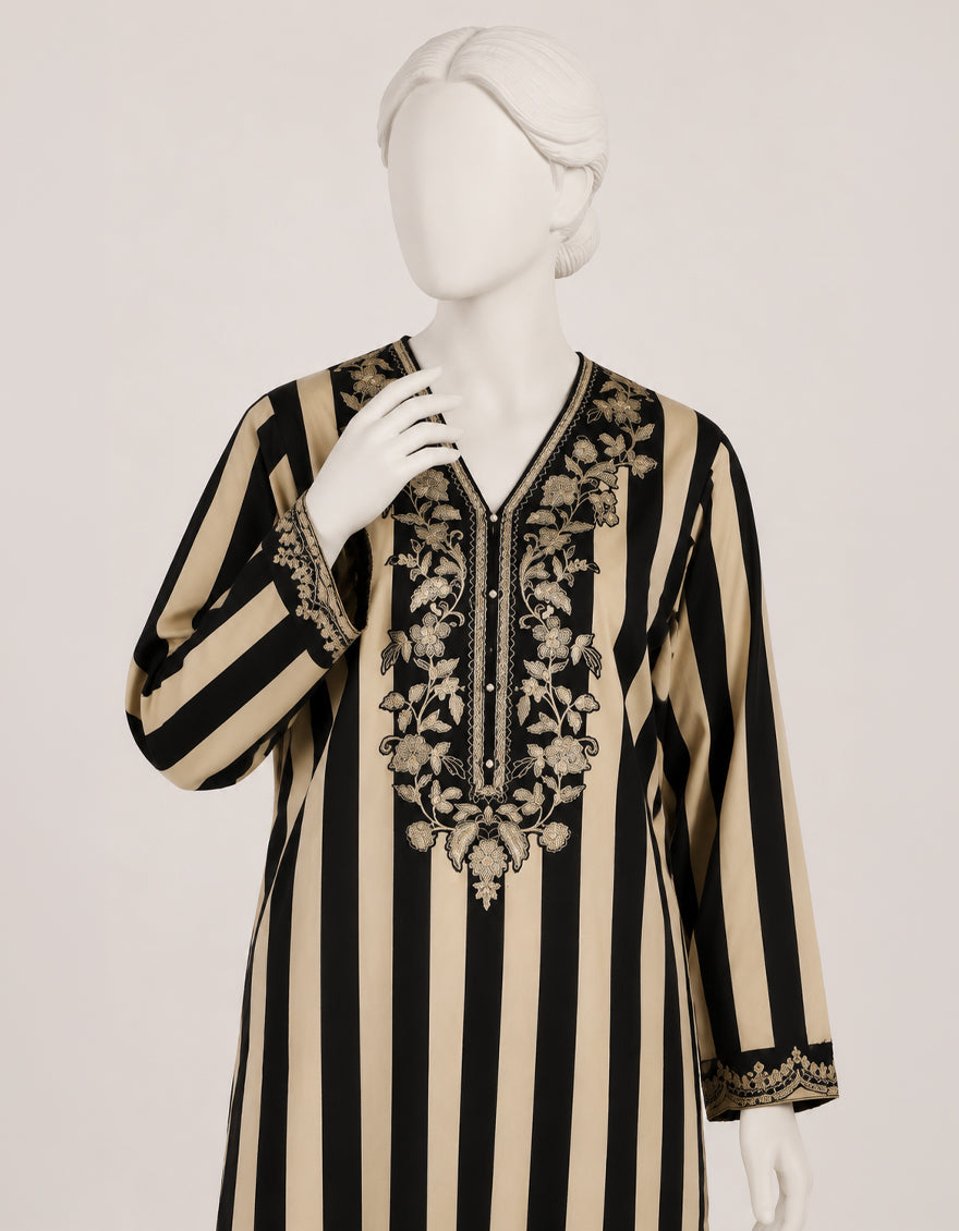 Silk Multicolor Stitched Suit - J. Junaid Jamshed
