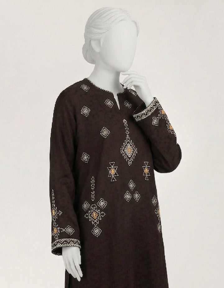 Dobby Black Stitched Suit - J. Junaid Jamshed