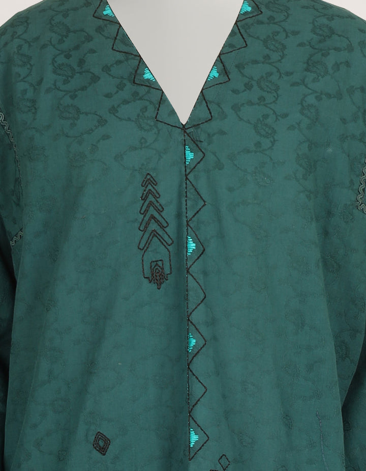 Dobby Green Stitched Suit - J. Junaid Jamshed