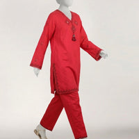 Dobby Pink Stitched Suit - J. Junaid Jamshed