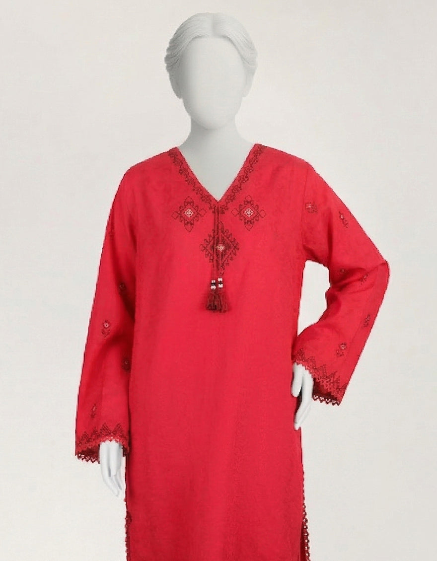 Dobby Pink Stitched Suit - J. Junaid Jamshed