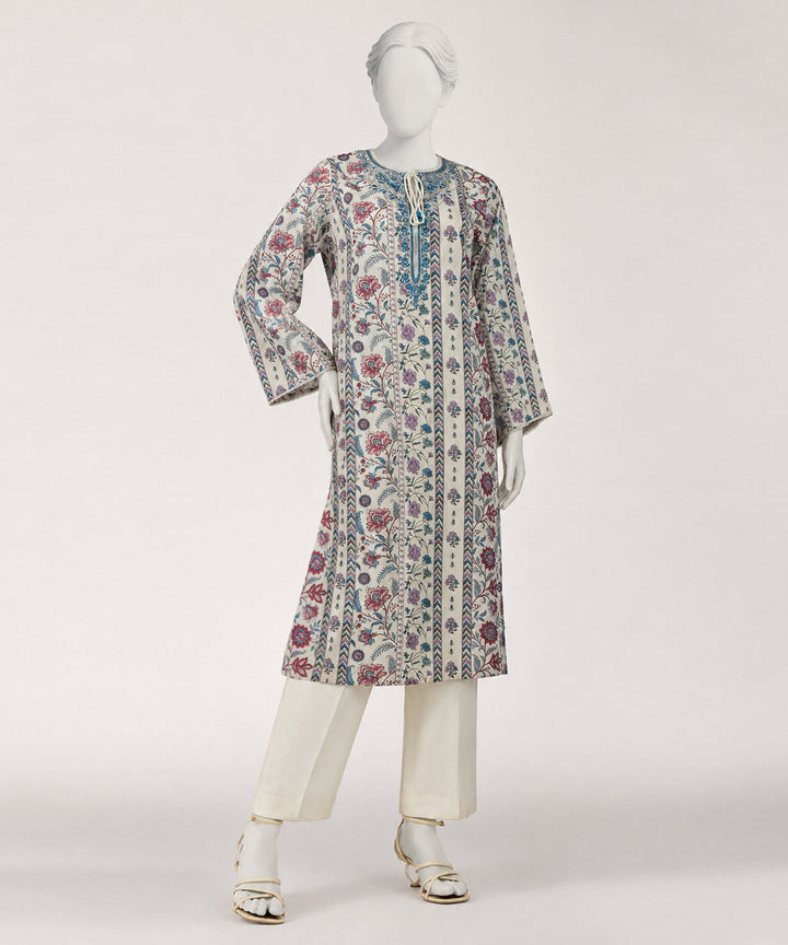 Lawn Multicolor Stitched Suit - J. Junaid Jamshed