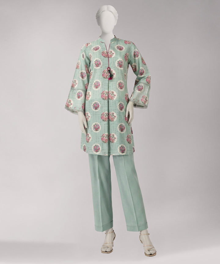 Lawn Blue Unstitched Suit - J. Junaid Jamshed