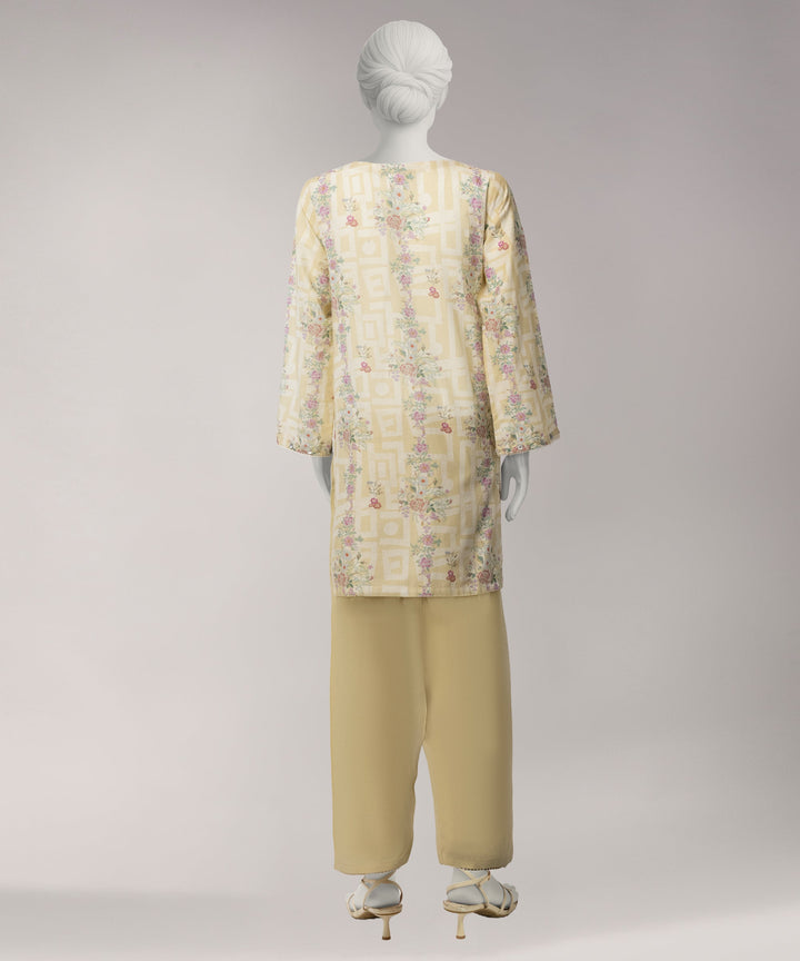 Lawn Yellow Unstitched Suit - J. Junaid Jamshed