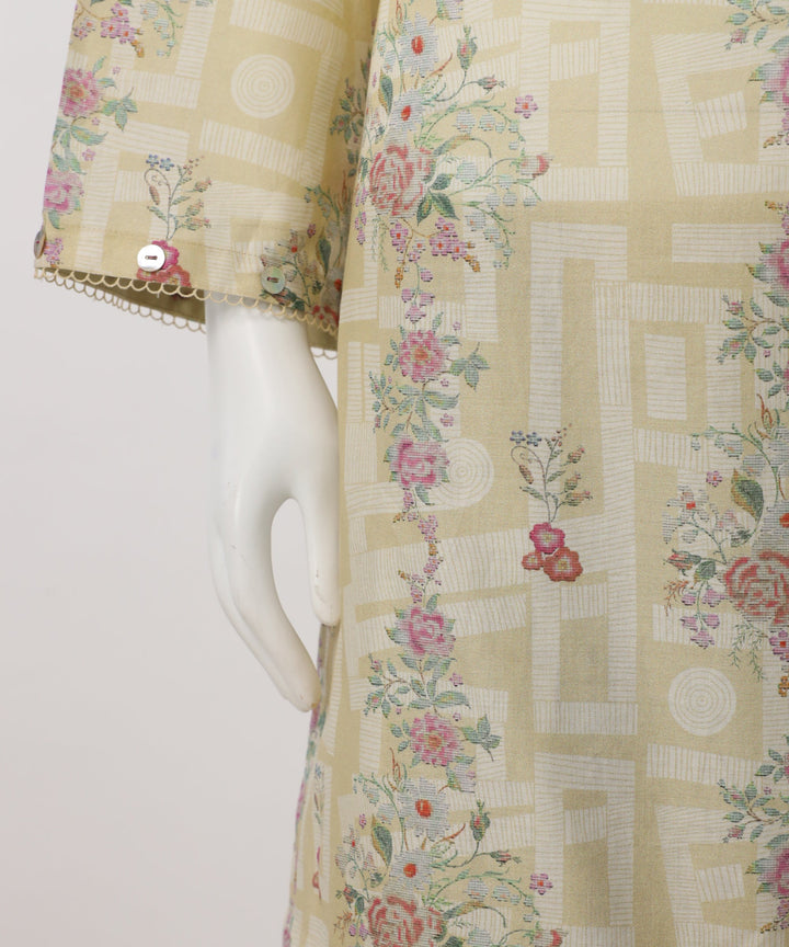 Lawn Yellow Unstitched Suit - J. Junaid Jamshed