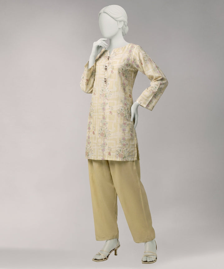 Lawn Yellow Unstitched Suit - J. Junaid Jamshed