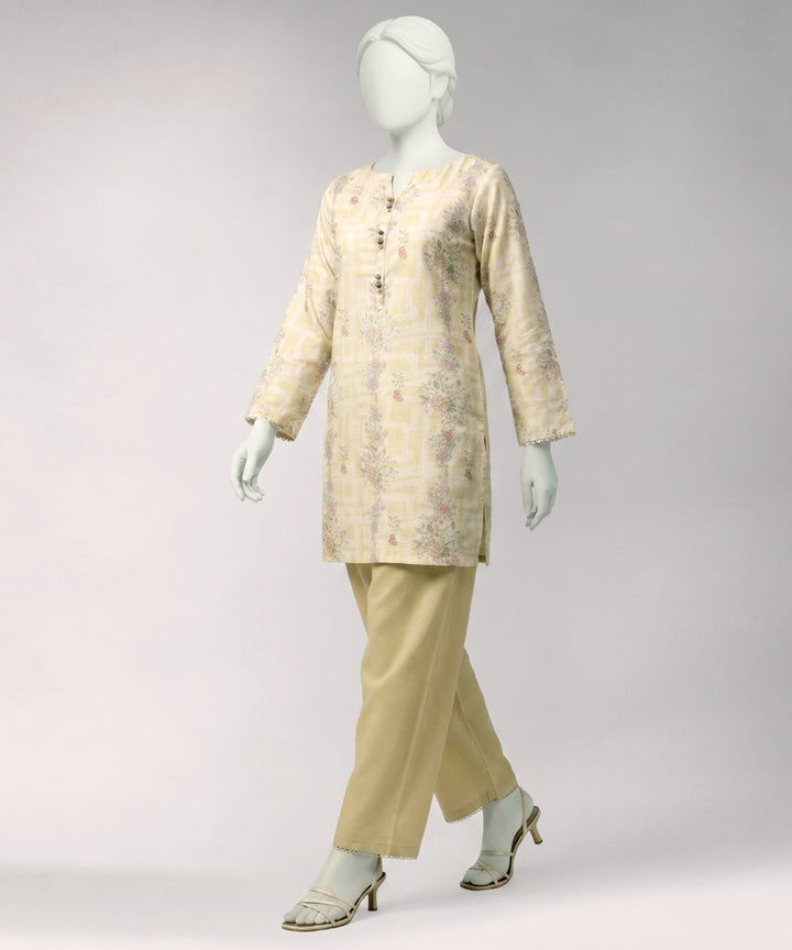 Lawn Yellow Unstitched Suit - J. Junaid Jamshed