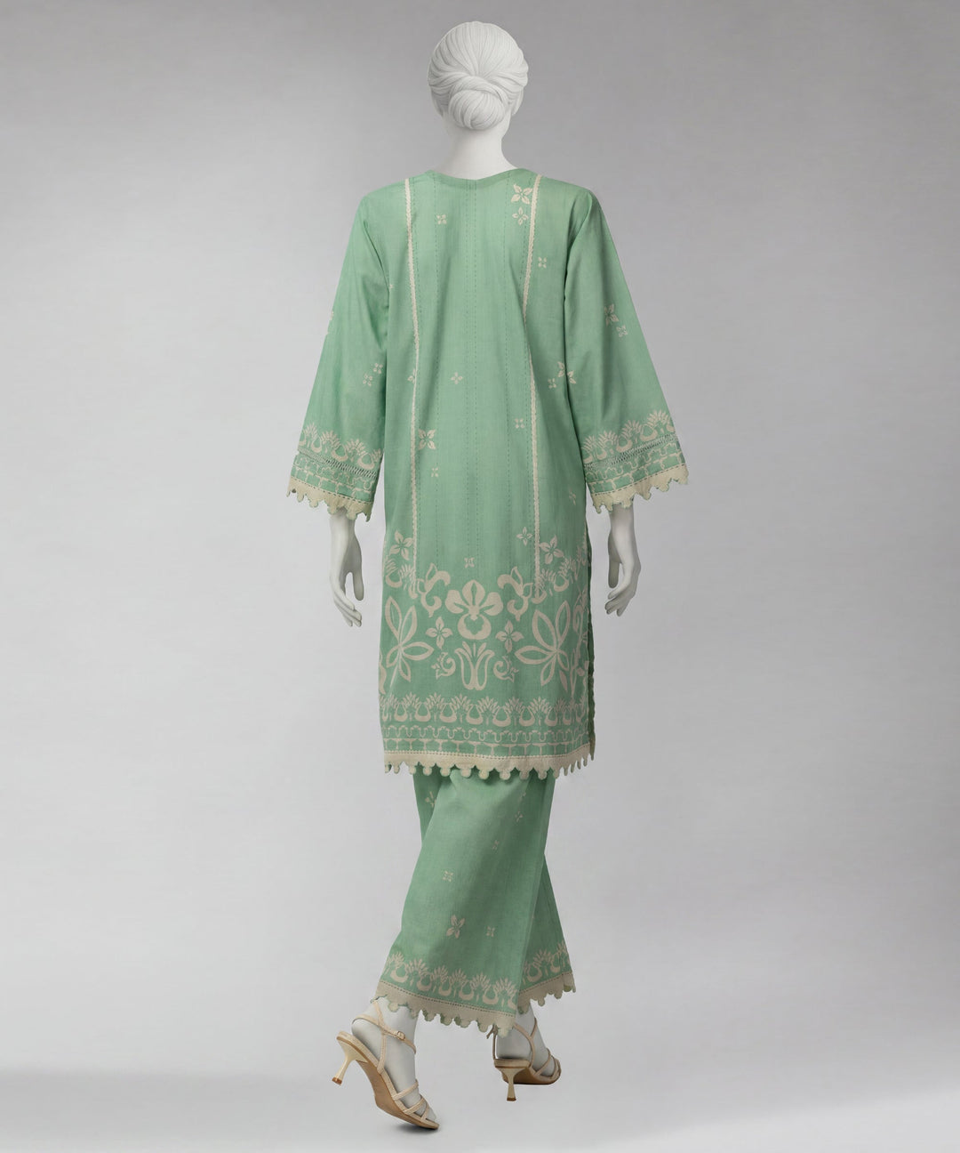 Lawn Green Unstitched Suit - J. Junaid Jamshed