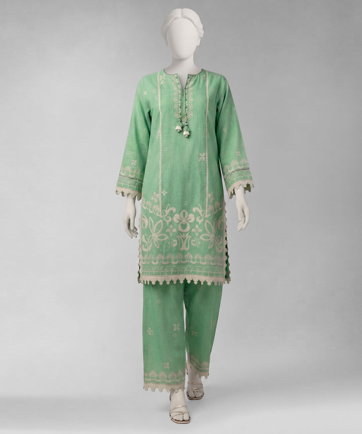 Lawn Green Unstitched Suit - J. Junaid Jamshed