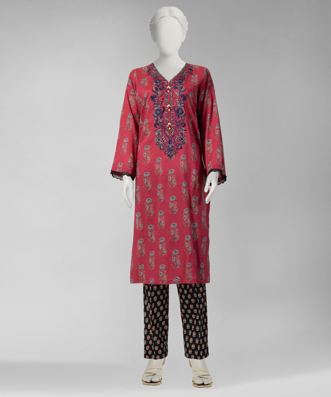 Lawn Multicolor Unstitched Suit - J. Junaid Jamshed