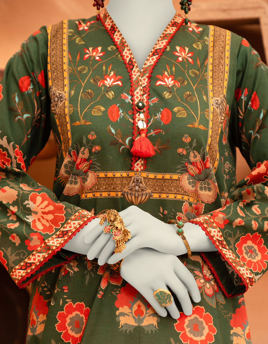 Lawn Multicolor Unstitched Shirt - J. Junaid Jamshed