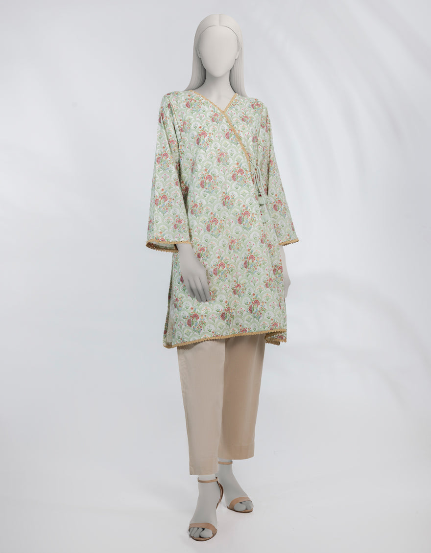 Lawn Green Unstitched Shirt - J. Junaid Jamshed