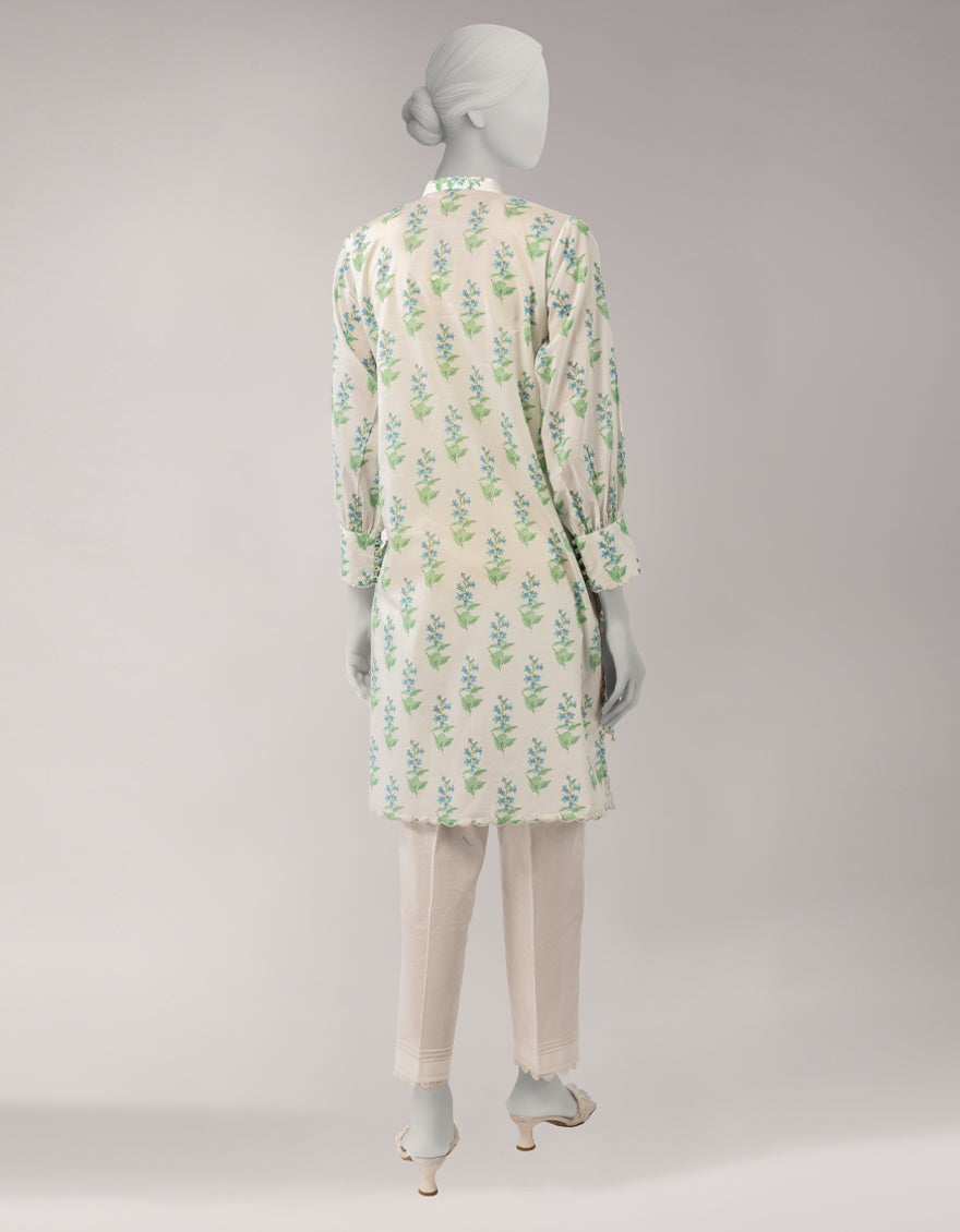 Lawn White Unstitched Suit - J. Junaid Jamshed