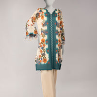 Lawn Beige Unstitched Suit - J. Junaid Jamshed