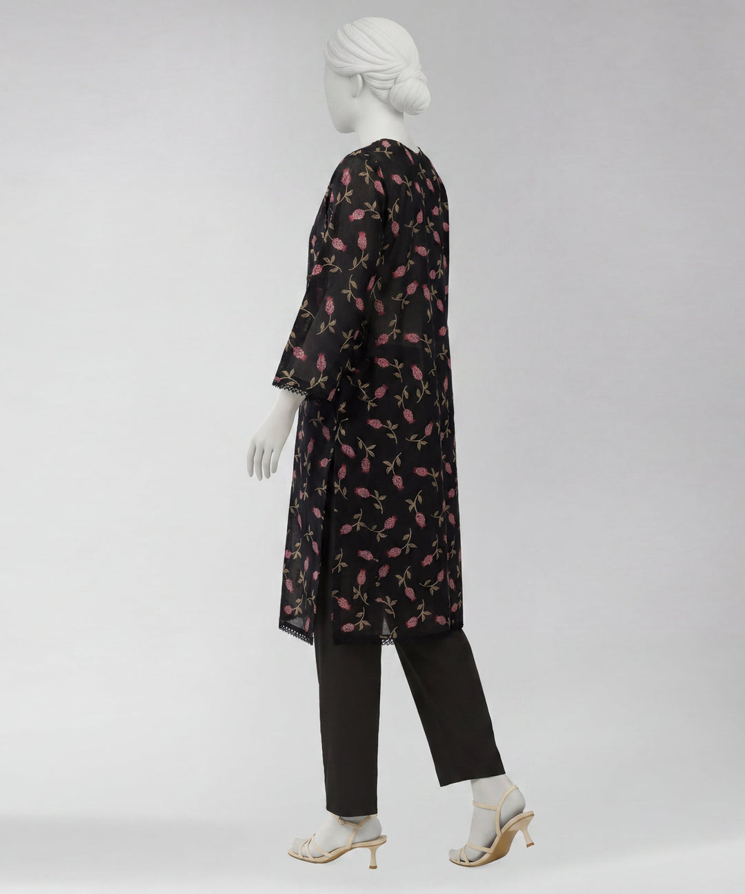 Lawn Black Unstitched Suit - J. Junaid Jamshed