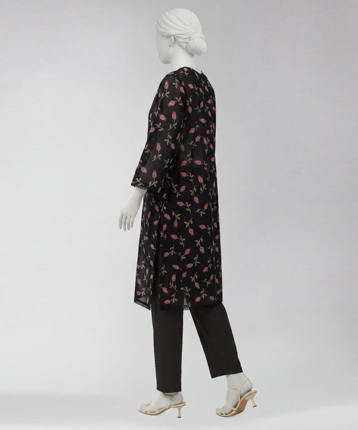 Lawn Black Unstitched Suit - J. Junaid Jamshed