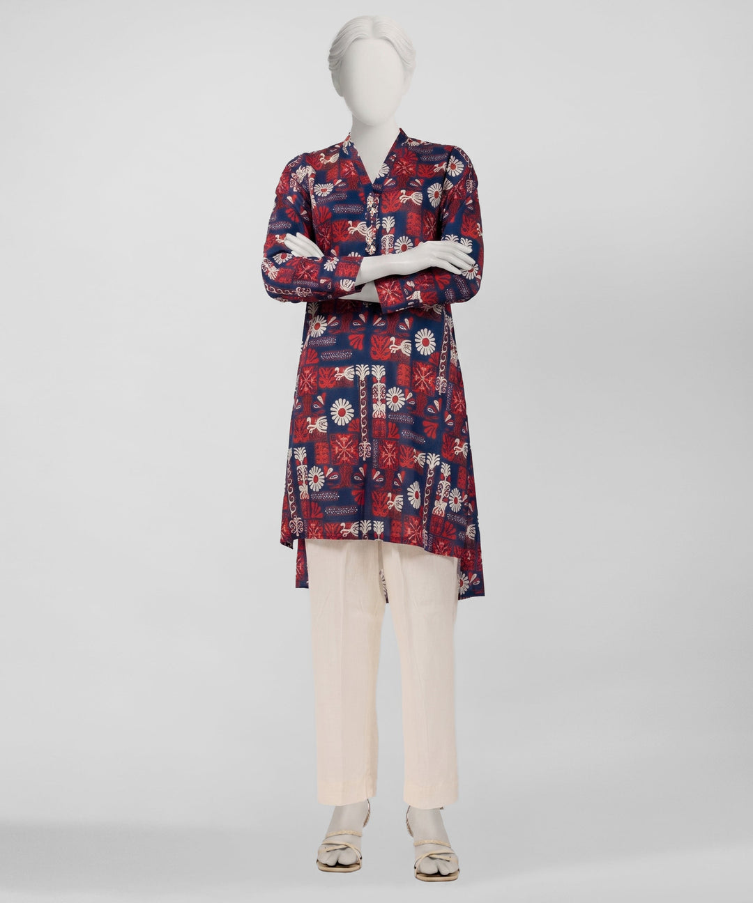 Lawn Multicolor Unstitched Suit - J. Junaid Jamshed