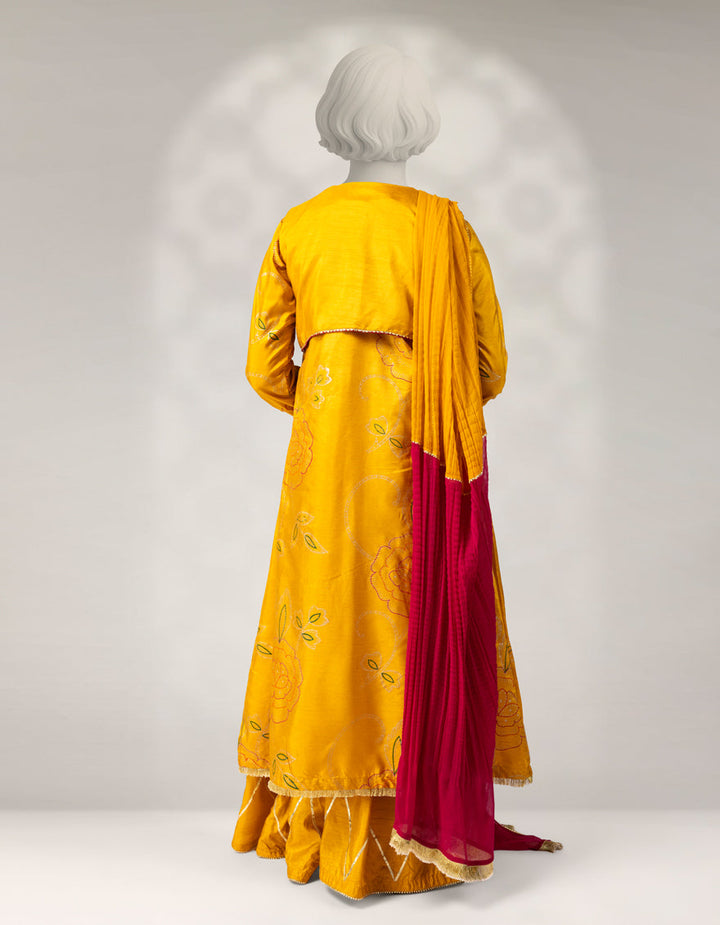 Raw Silk Yellow Stitched Suit - J. Junaid Jamshed