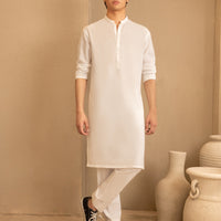 Blended Off White Kurta - J. Junaid Jamshed