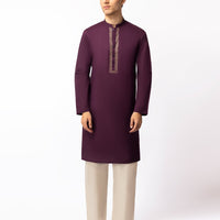 Cotton Purple Kurta - J. Junaid Jamshed