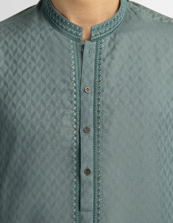 Cotton Green Kurta - J. Junaid Jamshed