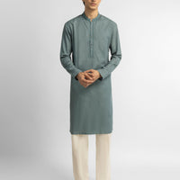 Cotton Green Kurta - J. Junaid Jamshed