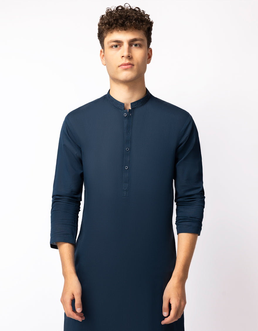 Cotton Blue Shalwar Kameez - J. Junaid Jamshed