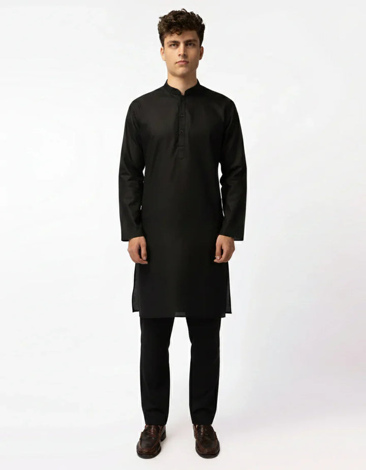 Blended Black Kurta Trouser - J. Junaid Jamshed