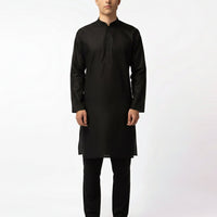 Blended Black Kurta Trouser - J. Junaid Jamshed