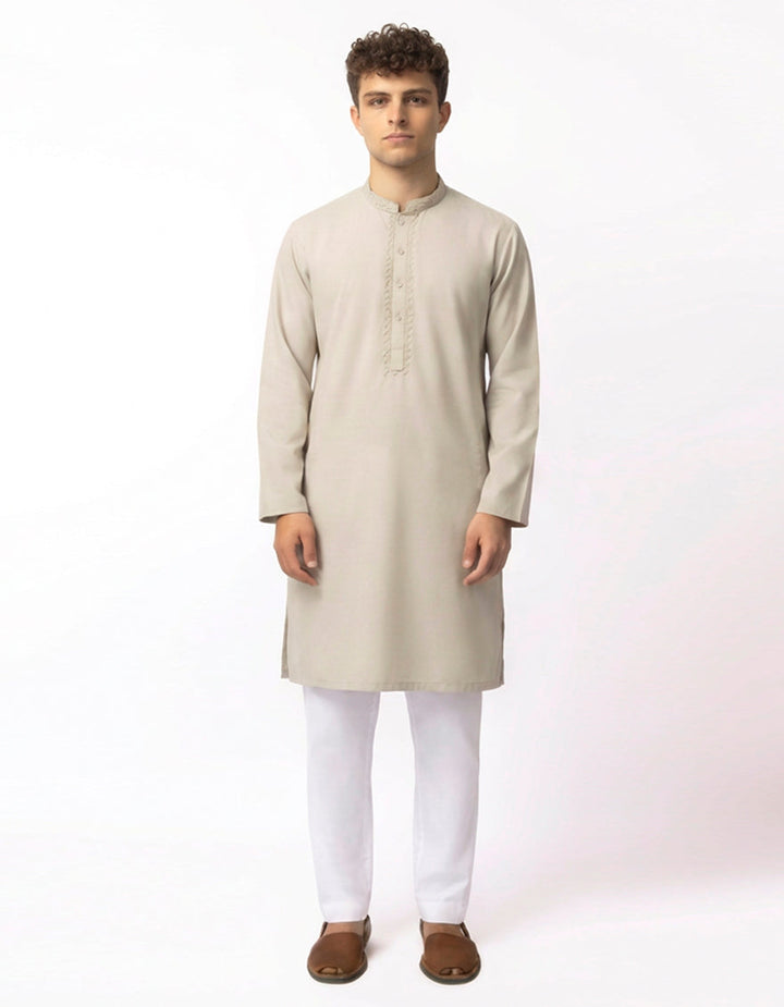 Blended Off White Kurta Trouser - J. Junaid Jamshed