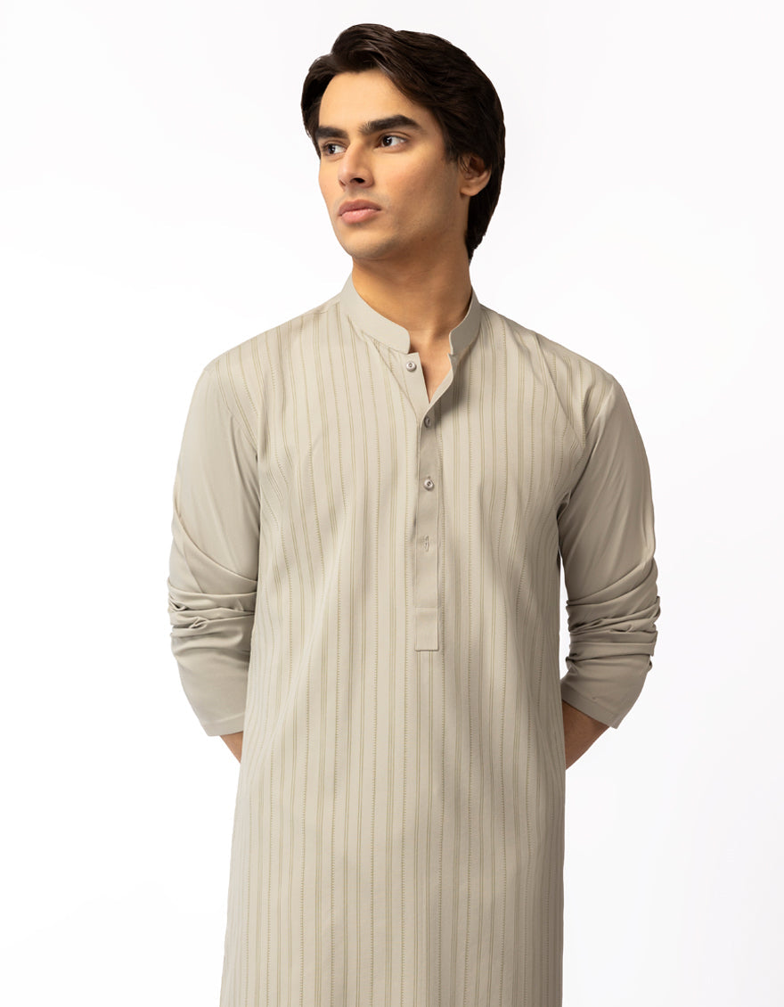 Blended Cement Kurta Trouser - J. Junaid Jamshed