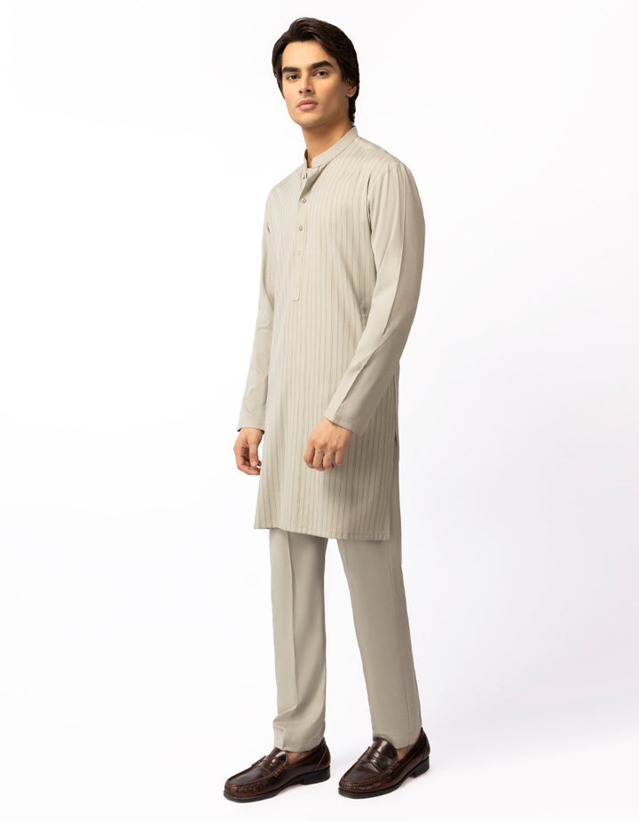 Blended Cement Kurta Trouser - J. Junaid Jamshed