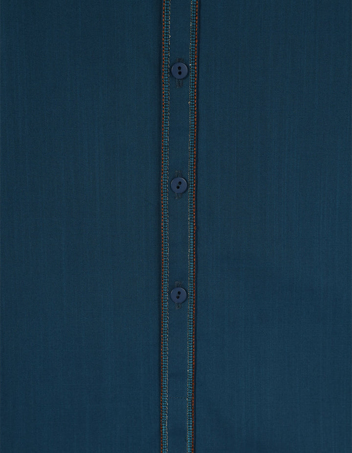 Cotton Blue Kurta Trouser - J. Junaid Jamshed