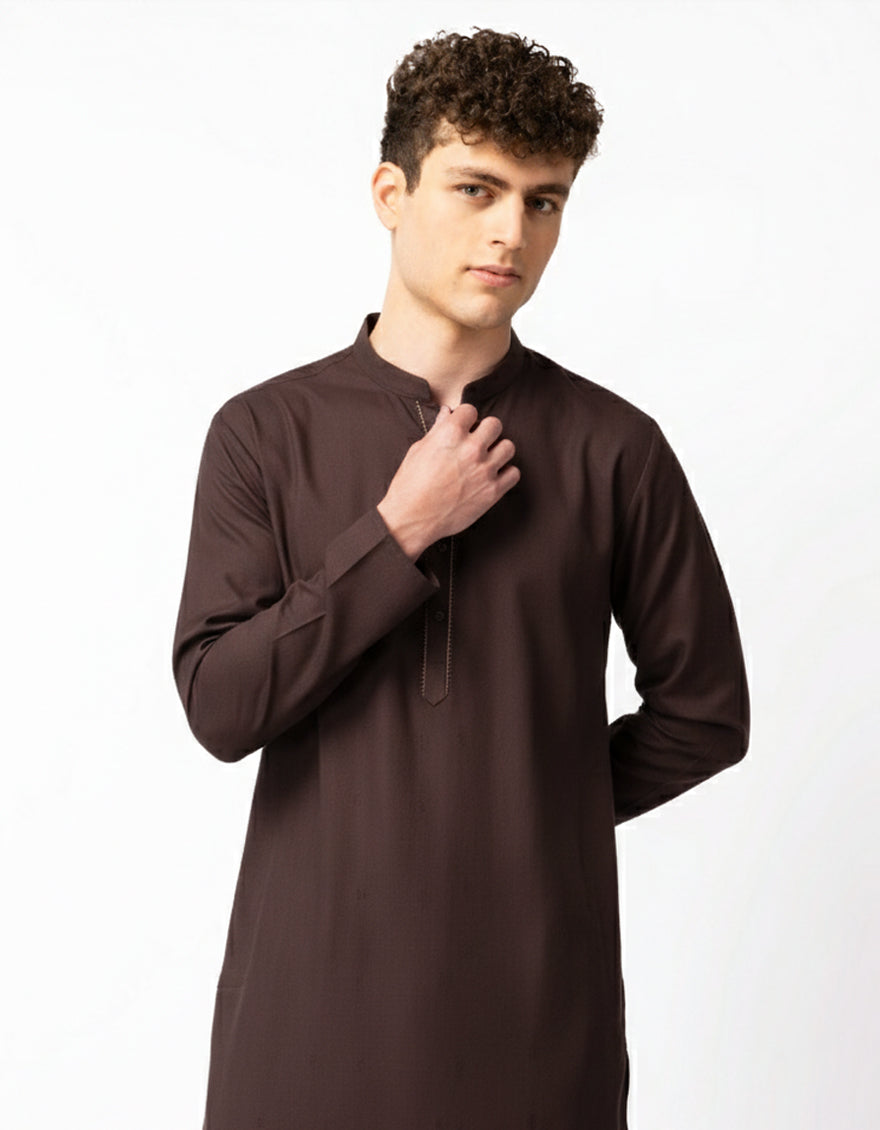 Cotton Purple Kurta Trouser - J. Junaid Jamshed