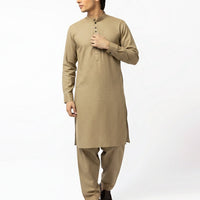 Blended Light Beige Shalwar Kameez - J. Junaid Jamshed
