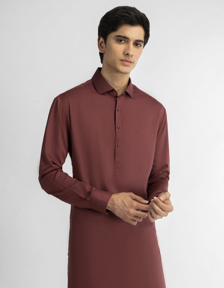 Blended Rust Shalwar Kameez - J. Junaid Jamshed