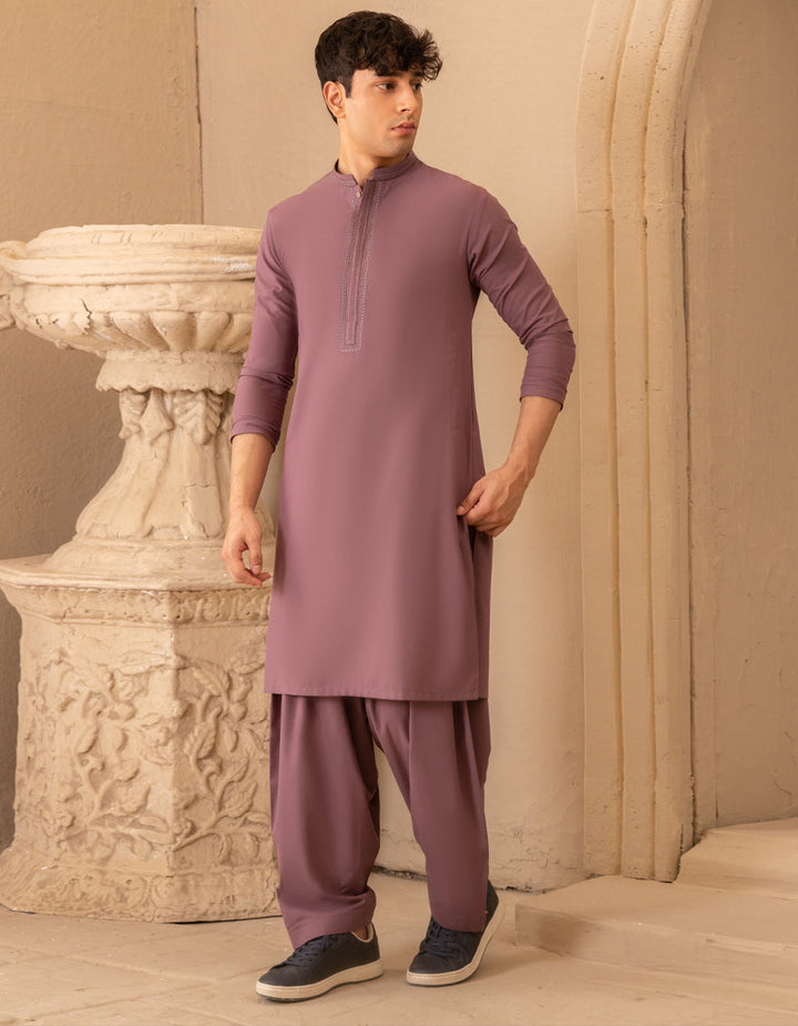 Blended Purple Shalwar Kameez - J. Junaid Jamshed