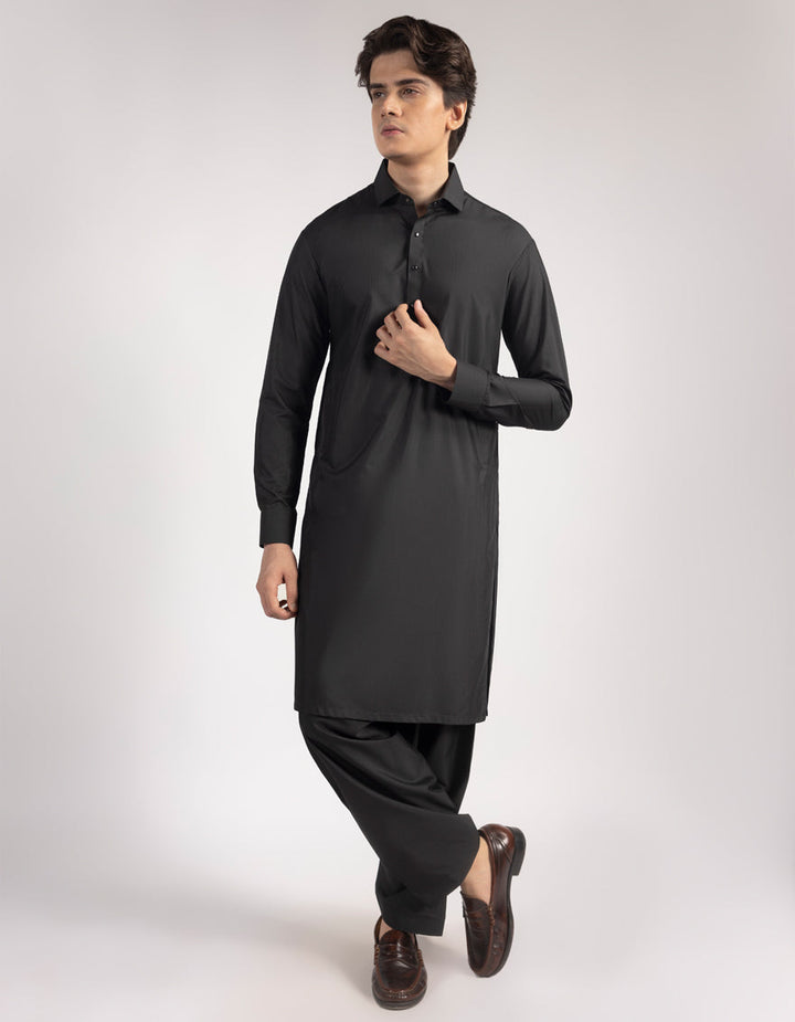 Blended Black Shalwar Kameez- J. Junaid Jamshed